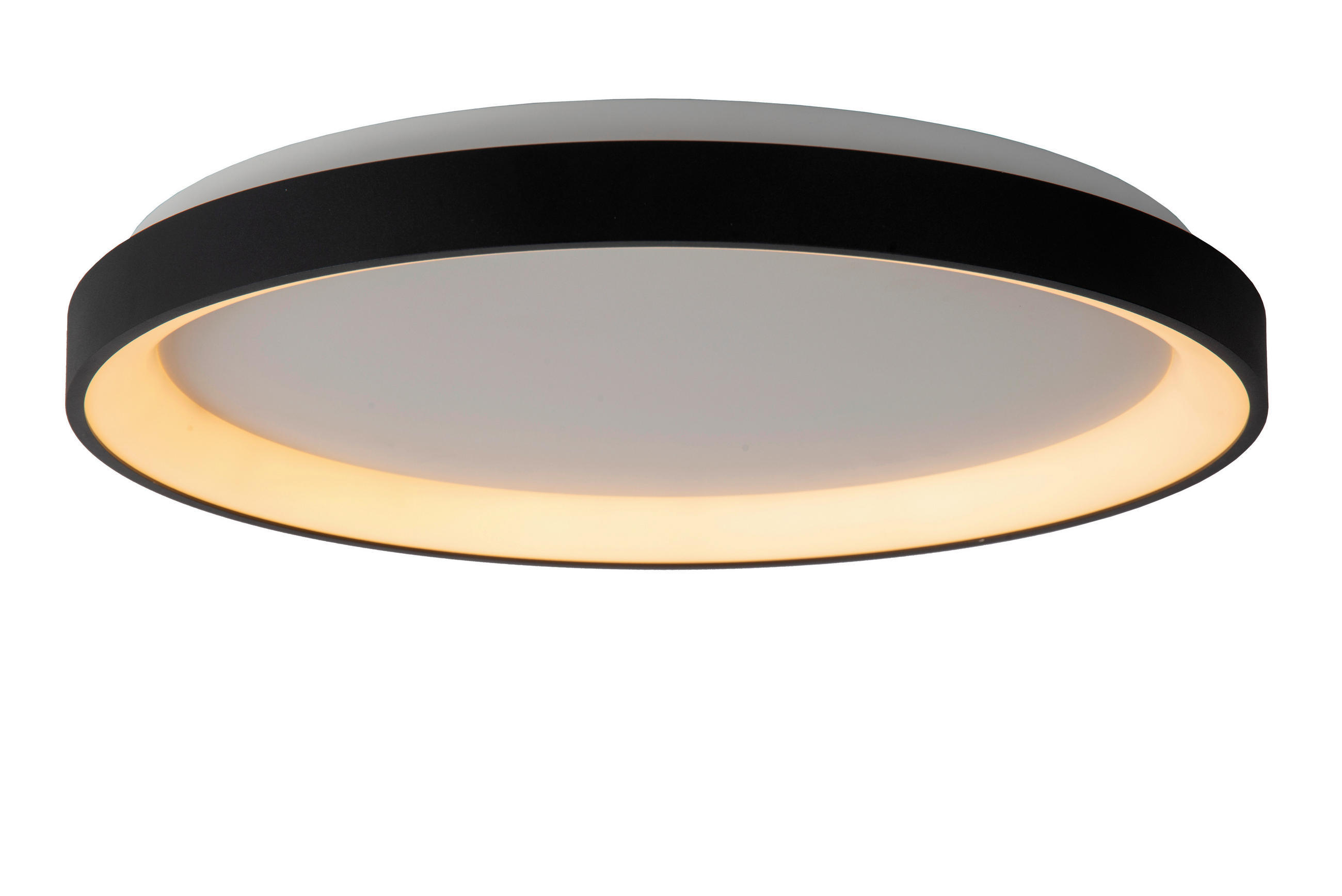 LED-DECKENLEUCHTE 38 W    48/48/6 cm  - Schwarz, Design, Kunststoff (48/48/6cm) - Lucide