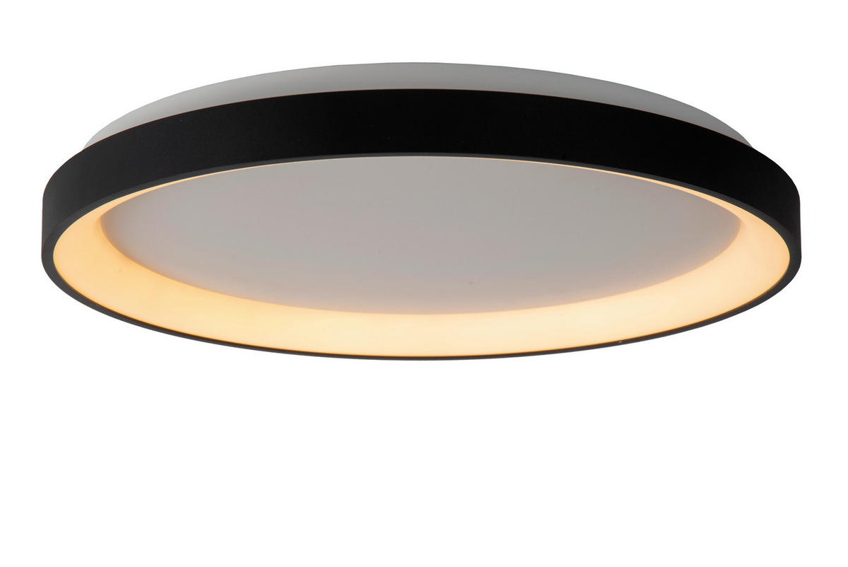 LED-DECKENLEUCHTE 38 W    48/48/6 cm  - Schwarz, Design, Kunststoff (48/48/6cm) - Lucide