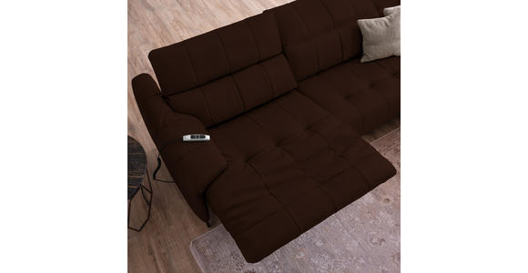 ECKSOFA in Echtleder Braun 313/165 cm - Schwarz/Braun, Design, Leder/Metall (313/165cm) - Emilio Belluti