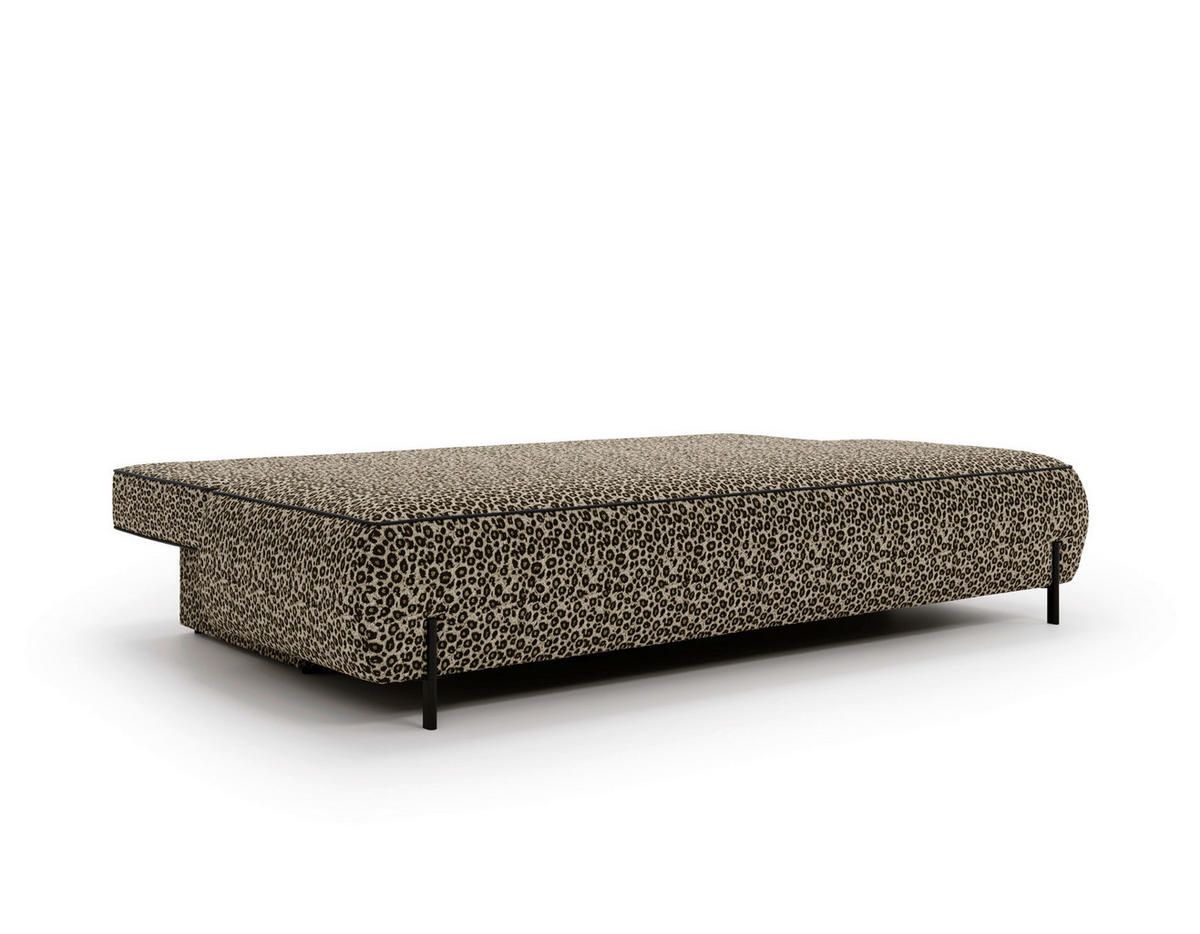 SCHLAFSOFA Jacquard Braun Stoffauswahl, Rücken echt  - Schwarz/Braun, Design, Textil/Metall (212/90/95cm) - Livetastic