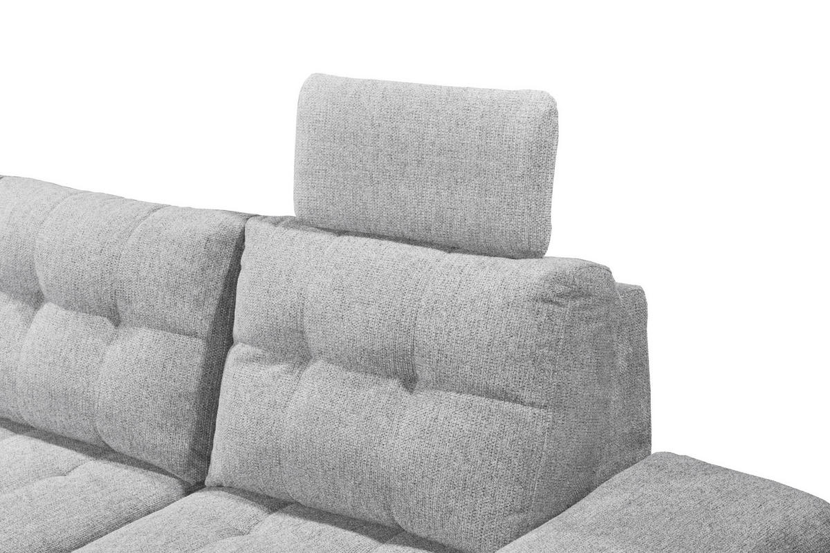 WOHNLANDSCHAFT Hellgrau Webstoff  - Hellgrau/Schwarz, KONVENTIONELL, Kunststoff/Textil (218/324/170cm) - Carryhome