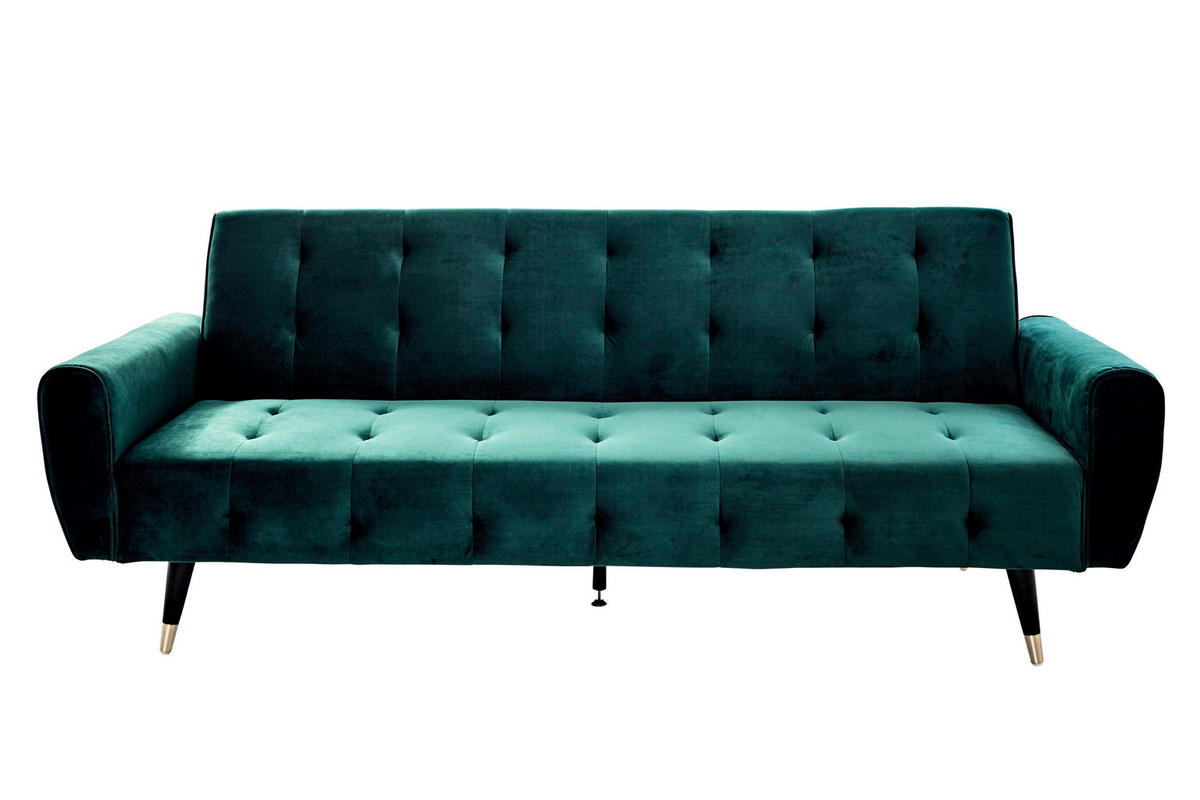 SCHLAFSOFA Samt Grün, Opal  - Goldfarben/Opal, MODERN, Holz/Textil (213/83/83cm) - Livetastic
