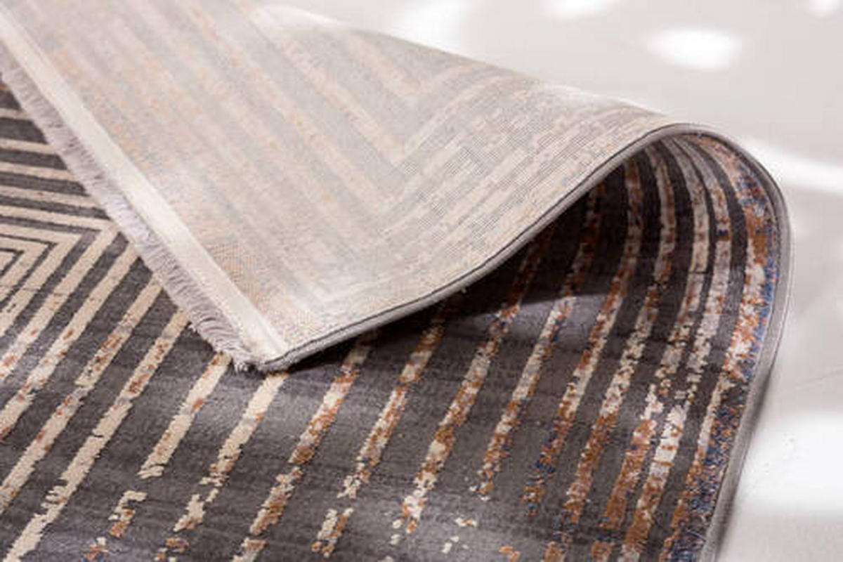 TKANÝ KOBEREC, 160/230 cm, krémová, tmavosivá - krémová/tmavosivá, Design, textil (160/230cm) - Novel