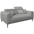 2-SITZER-SOFA  in Webstoff Grau  - Schwarz/Grau, KONVENTIONELL, Textil/Metall (200/80/113cm) - Carryhome