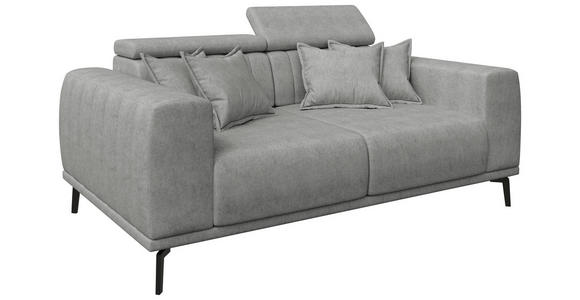 2-SITZER-SOFA  in Webstoff Grau  - Schwarz/Grau, KONVENTIONELL, Textil/Metall (200/80/113cm) - Carryhome