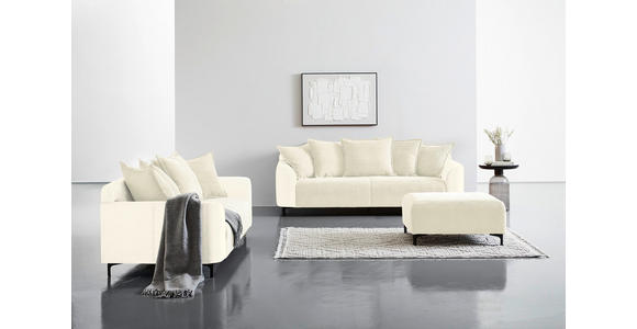 HOCKER in Textil Creme - Creme/Schwarz, KONVENTIONELL, Textil/Metall (99/46/77cm) - Carryhome