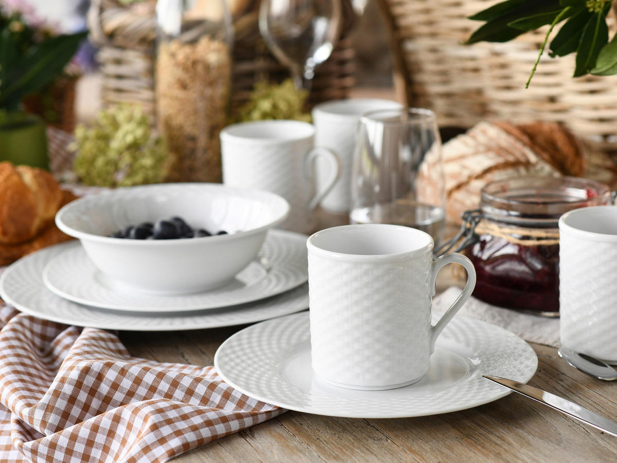 KOMBISERVICE Polo weiss 16-teilig  - Weiß, Basics, Keramik - Creatable
