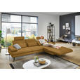 ECKSOFA in Echtleder Currygelb  310/180 cm  - Currygelb/Schwarz, Design, Leder/Metall (310/180cm) - Dieter Knoll