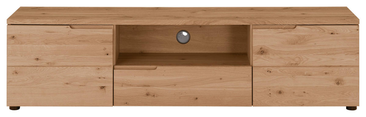 NÍZKÁ KOMODA, dub, barvy dubu, 165/42/40 cm - barvy stříbra/barvy dubu, Design, dřevo/kompozitní dřevo (165/42/40cm) - Linea Natura