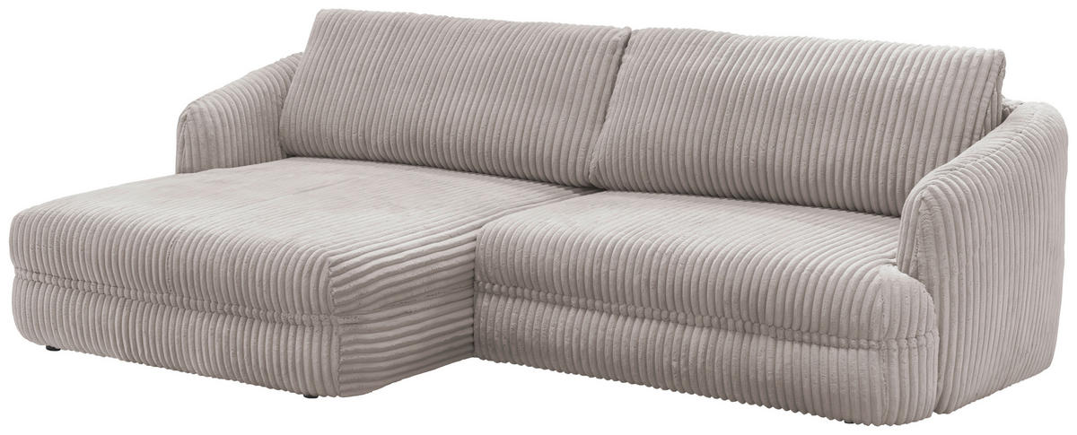 ECKSOFA in Cord Hellbraun  - Hellbraun/Gelb, Design, Kunststoff/Textil (161/284cm) - Livetastic