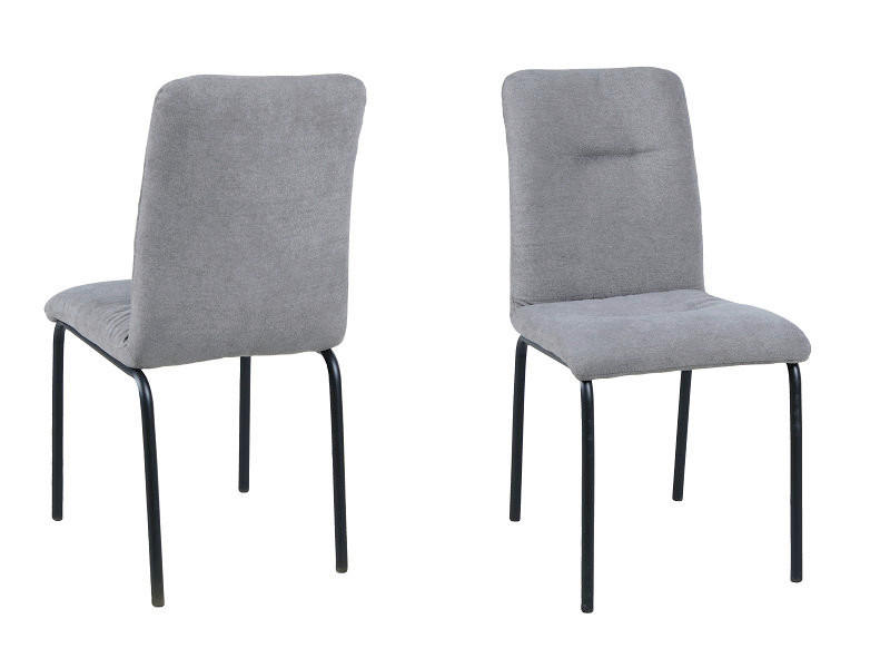 STUHL-SET 2 Stück  in  - Hellgrau/Schwarz, Design, Textil/Metall (44,5/87/55,5cm) - Livetastic
