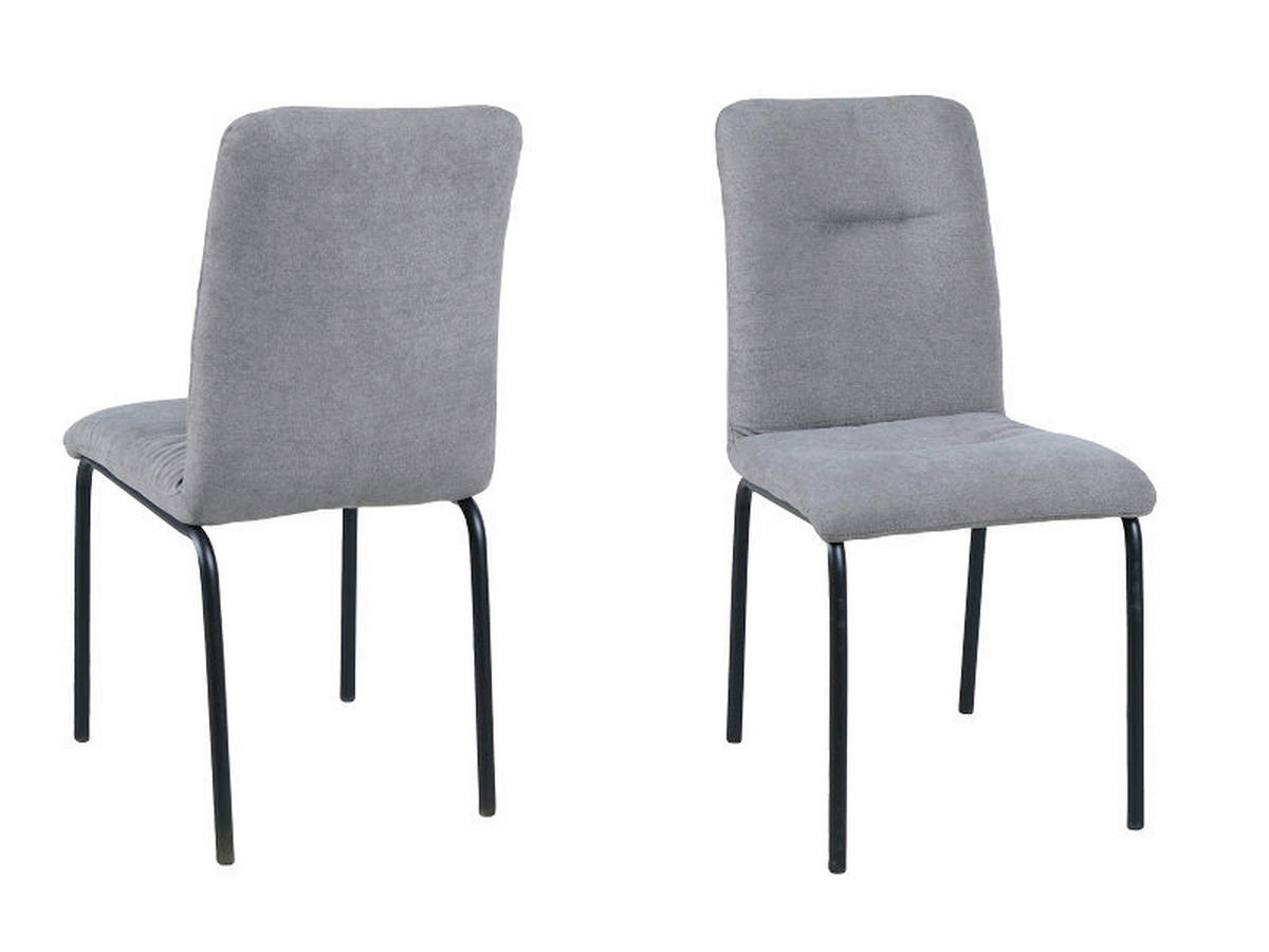 STUHL-SET 2 Stück  in  - Hellgrau/Schwarz, Design, Textil/Metall (44,5/87/55,5cm) - Livetastic