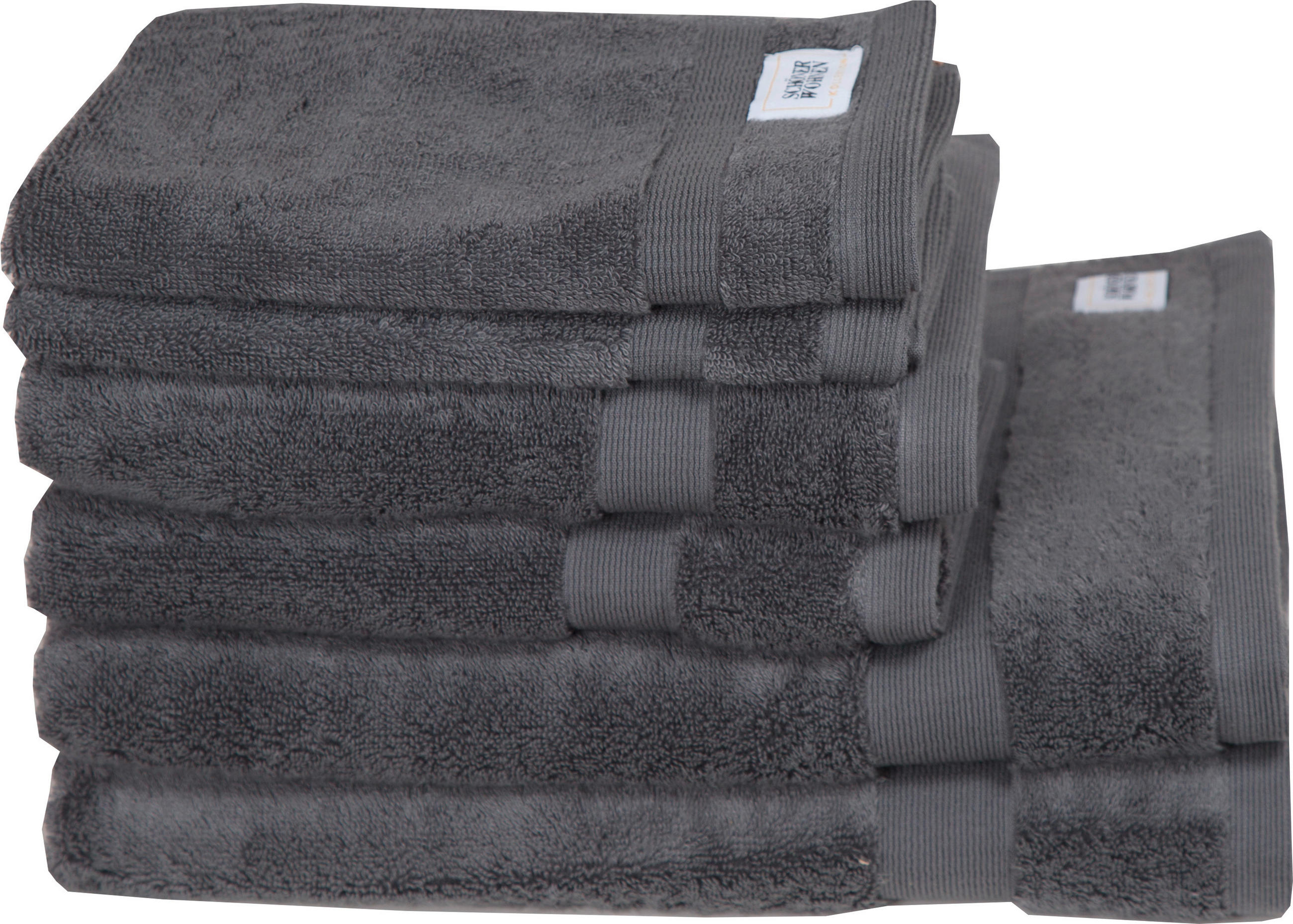 FROTTIERSET SW-Cuddly Anthrazit 6-teilig  - Anthrazit, Basics, Textil - Schöner Wohnen