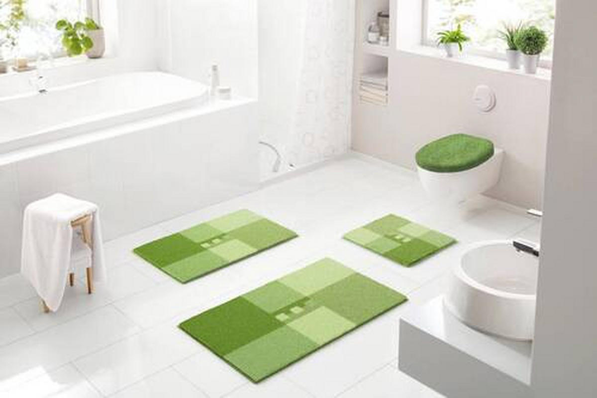 BADEMATTE Grün 50/80 cm  - Grün, Basics, Kunststoff/Textil (50/80cm) - Grund