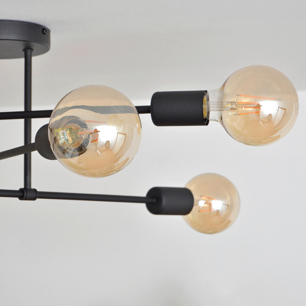 DECKENLEUCHTE    58/58/24 cm  - Schwarz, KONVENTIONELL, Metall (58/58/24cm)