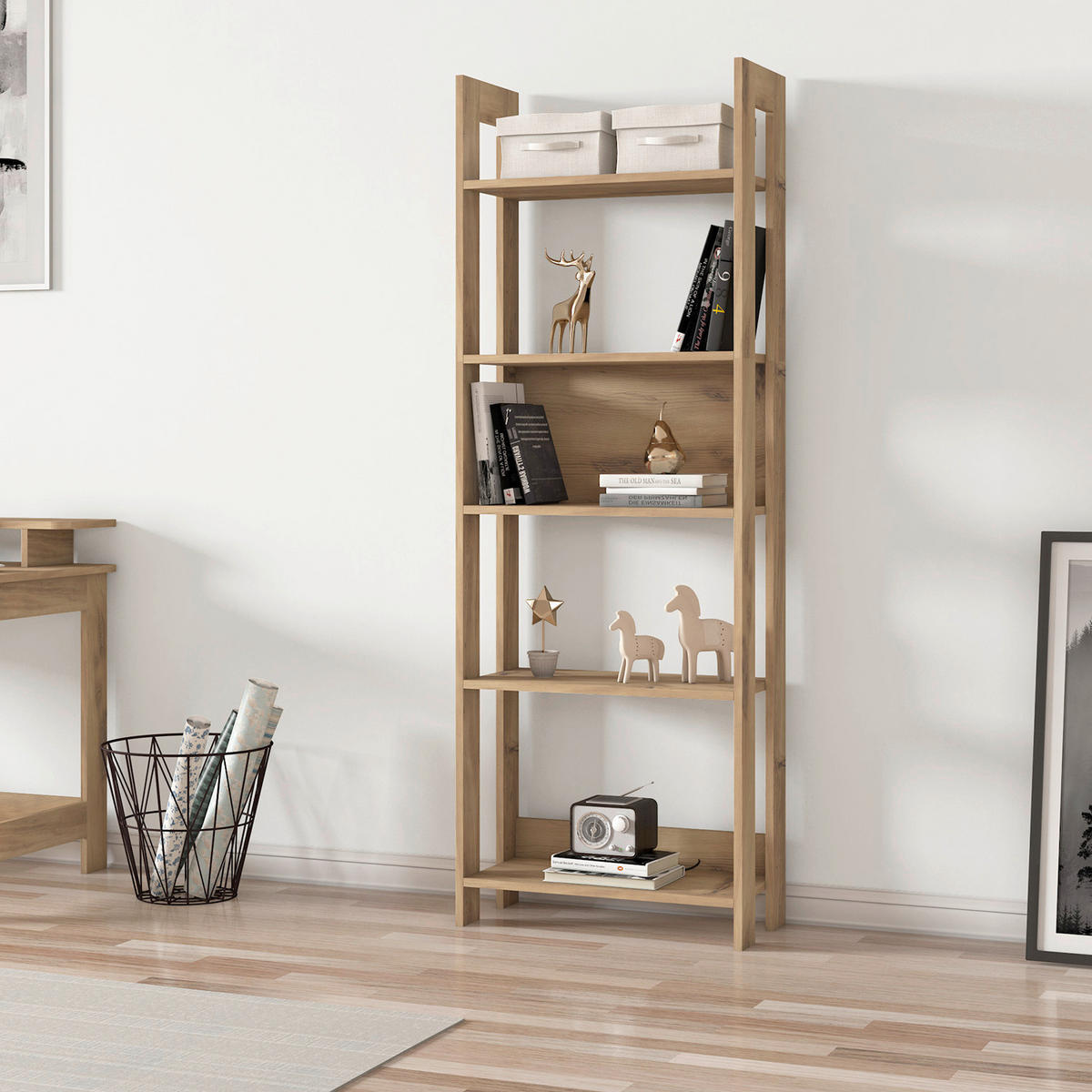 REGAL Nussbaumfarben  - Nussbaumfarben, Design, Holzwerkstoff (64/180/30cm) - Livetastic