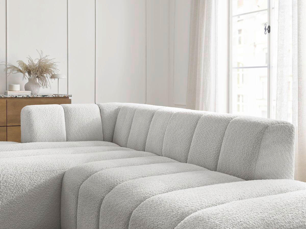 ECKSOFA  ANNECY Hellgrau Bouclé  - Hellgrau/Schwarz, MODERN, Kunststoff/Textil (170/262cm)