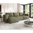 ECKSOFA Olivgrün Webstoff Zierkissen, Rückenkissen, Rücken echt  - Schwarz/Olivgrün, MODERN, Kunststoff/Textil (153/350cm) - Xora
