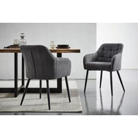 ARMLEHNSTUHL  in Eisen Webstoff  - Schwarz/Grau, MODERN, Holz/Textil (60/61/83cm) - Livetastic