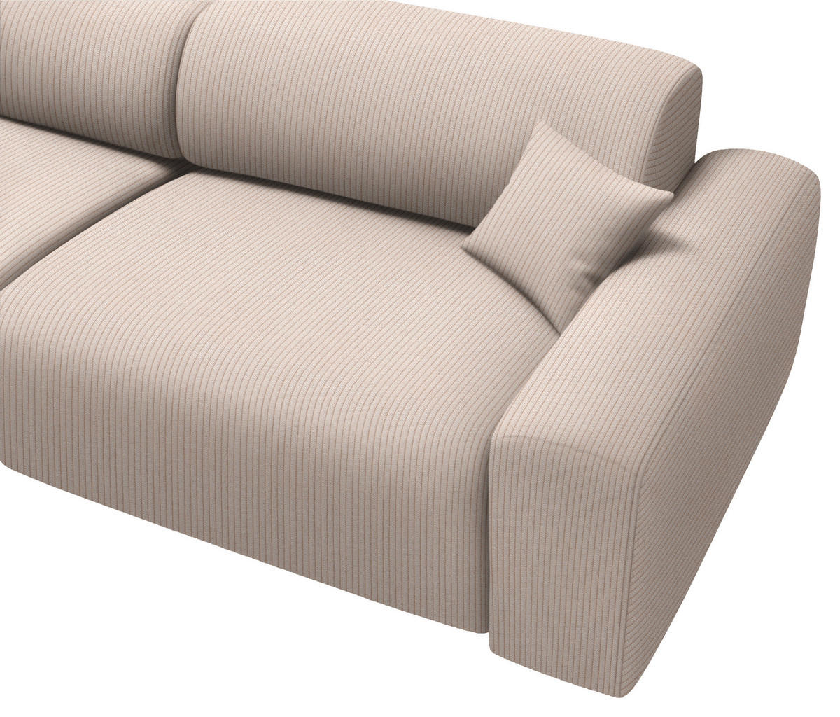 ECKSOFA in Velours, Feincord Beige  178/292 cm  - Beige/Schwarz, Design, Kunststoff/Textil (178/292cm) - home24