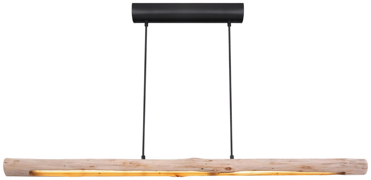 LED-HÄNGELEUCHTE 120/8/150 cm  - Schwarz/Naturfarben, Design, Holz/Holzwerkstoff (120/8/150cm) - Novel