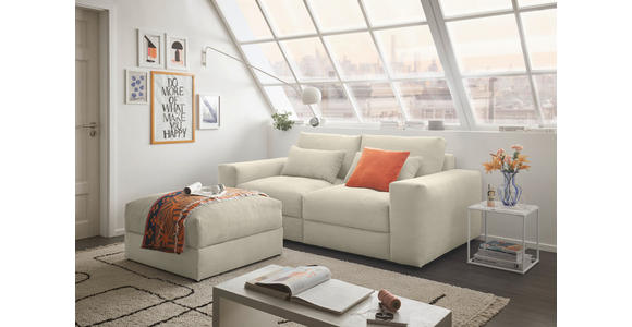 BIGSOFA Cord Creme - Creme/Schwarz, KONVENTIONELL, Kunststoff/Textil (230/78/122cm) - Carryhome