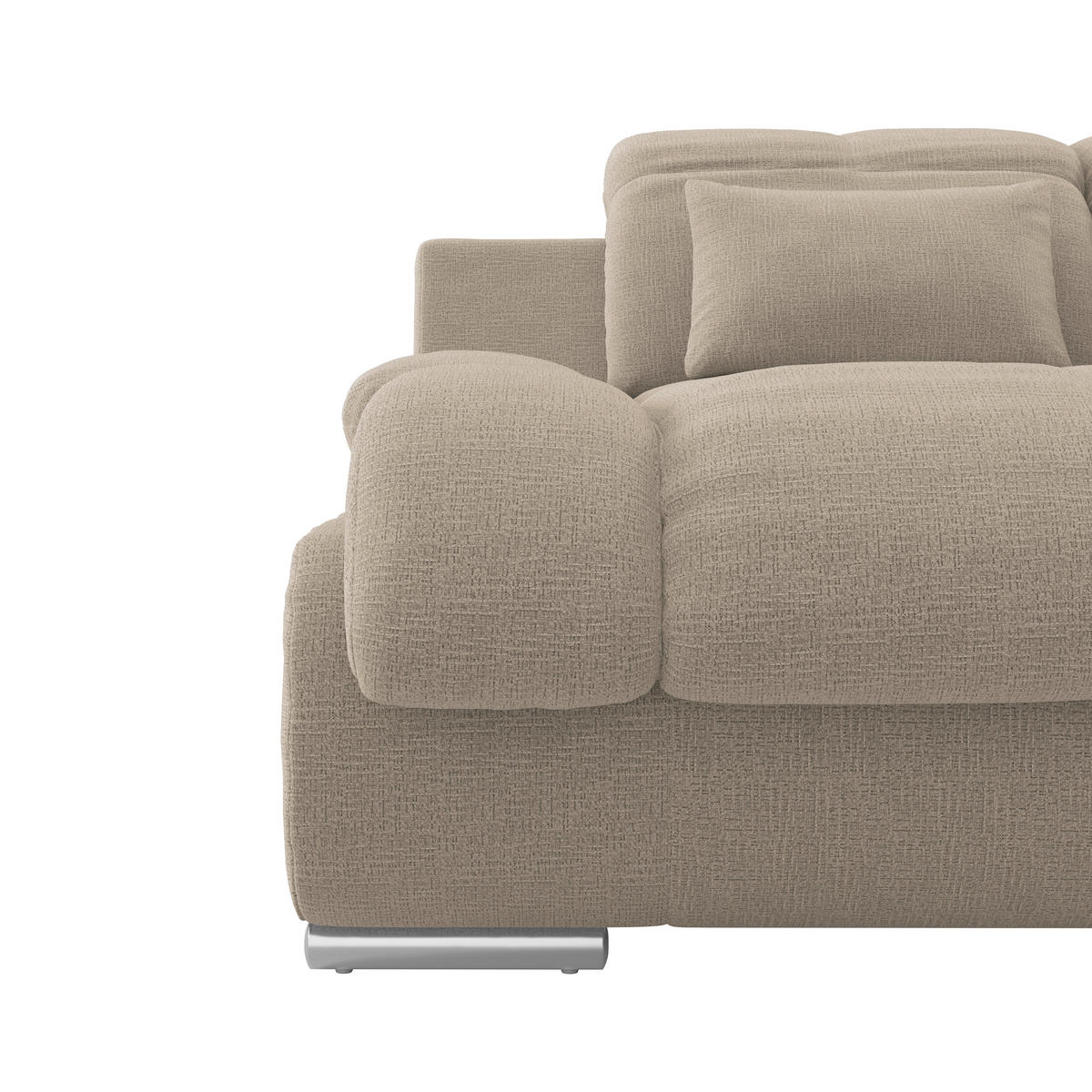 WOHNLANDSCHAFT MULTI Braun Chenille  - Chromfarben/Braun, MODERN, Textil/Metall (184/345/228cm) - Livetastic