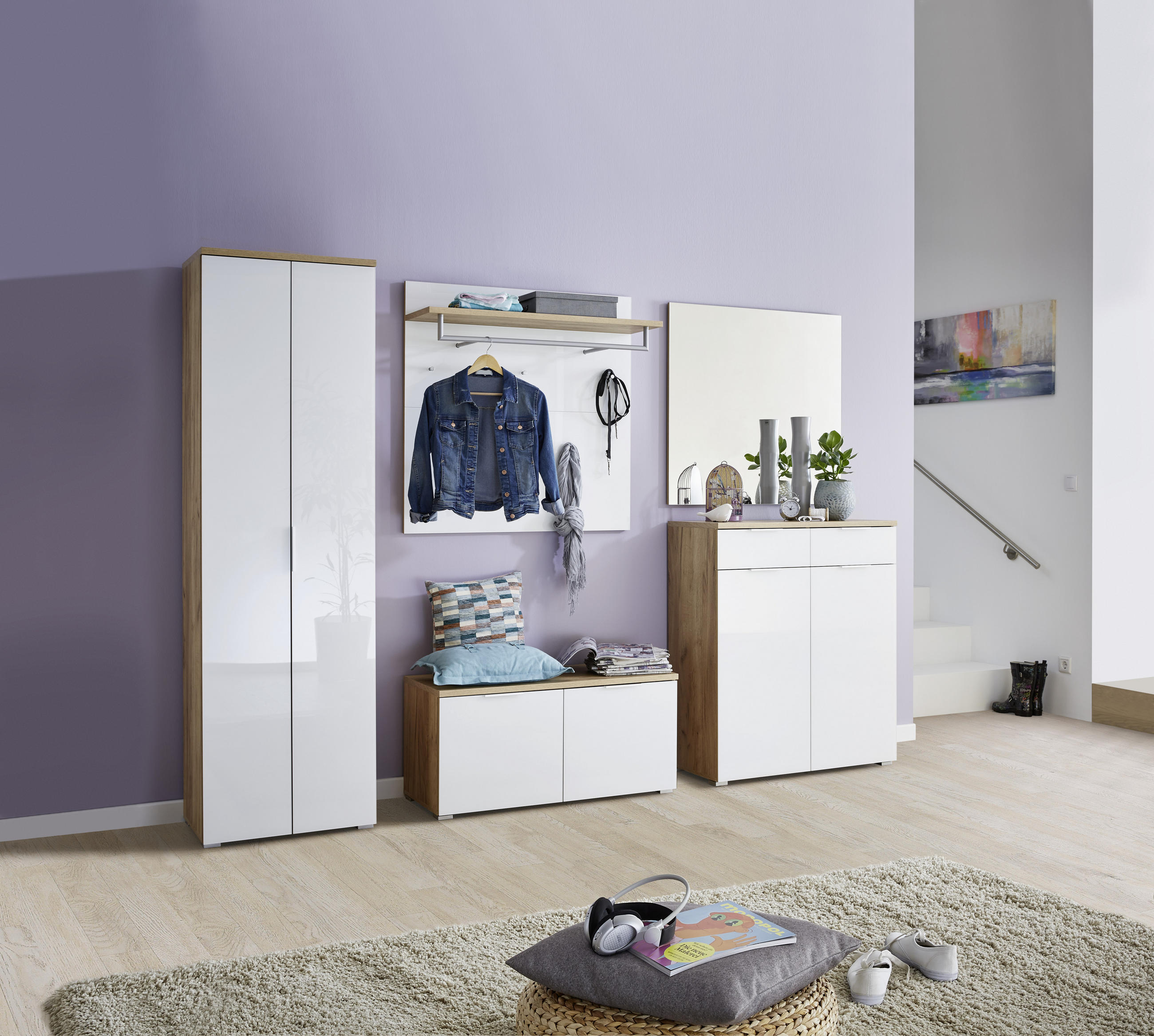 NÁSTĚNNÉ ZRCADLO, 89/85/3 cm,  - barvy dubu, Design, kompozitní dřevo/sklo (89/85/3cm) - Voleo