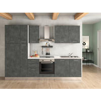 KÜCHENBLOCK 300 cm   in Dunkelgrau  - Dunkelgrau/Alufarben, LIFESTYLE, Holzwerkstoff/Kunststoff (300cm) - MID.YOU