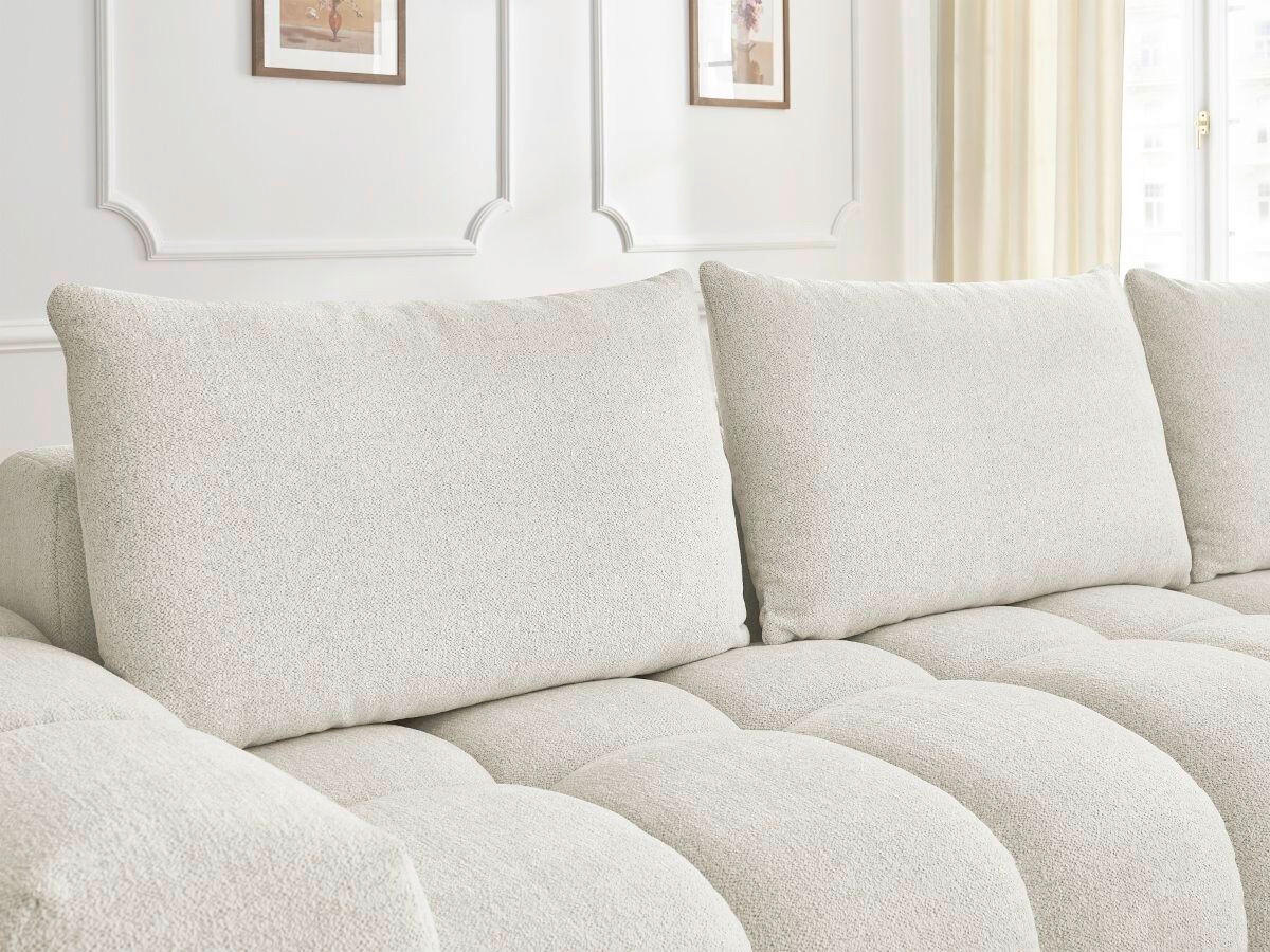 ECKSOFA Ottomane rechts  EVEREST Weiß Flachgewebe  - Schwarz/Weiß, MODERN, Kunststoff/Textil (352/210cm) - Livetastic
