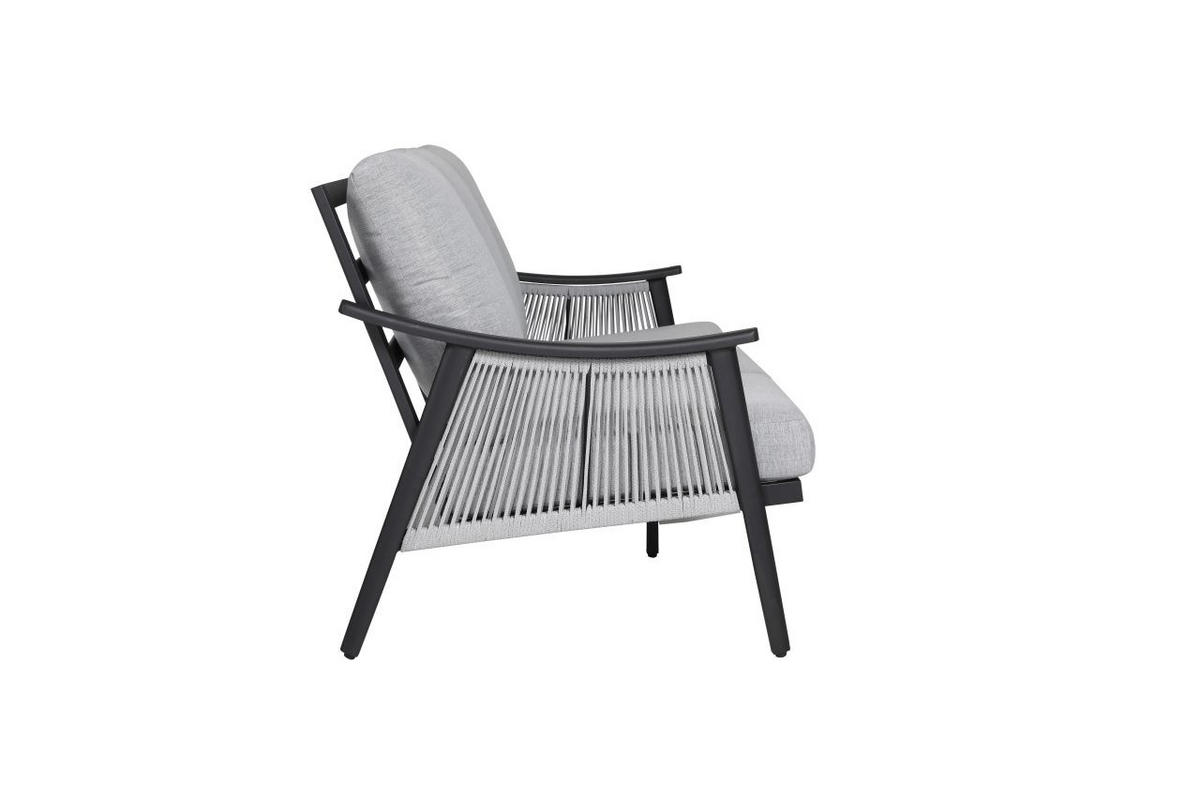VRTNA GARNITURA   metal, staklo, tekstil  crna, svijetlo siva  - svijetlo siva/crna, Moderno, staklo/metal