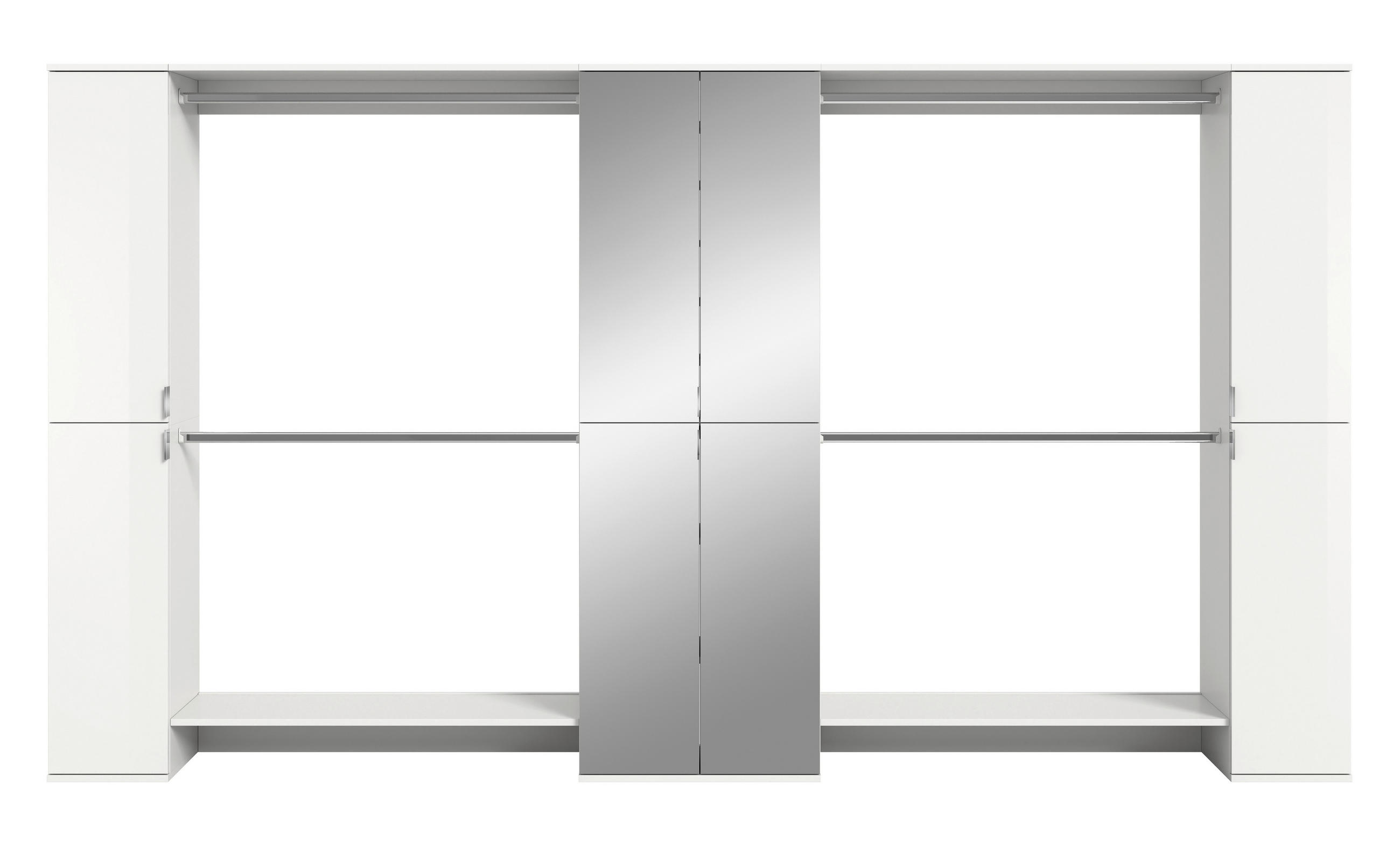HALLMÖBEL 5 delar i 341/193/34 cm vit, vit högglans 193/341/34 cm