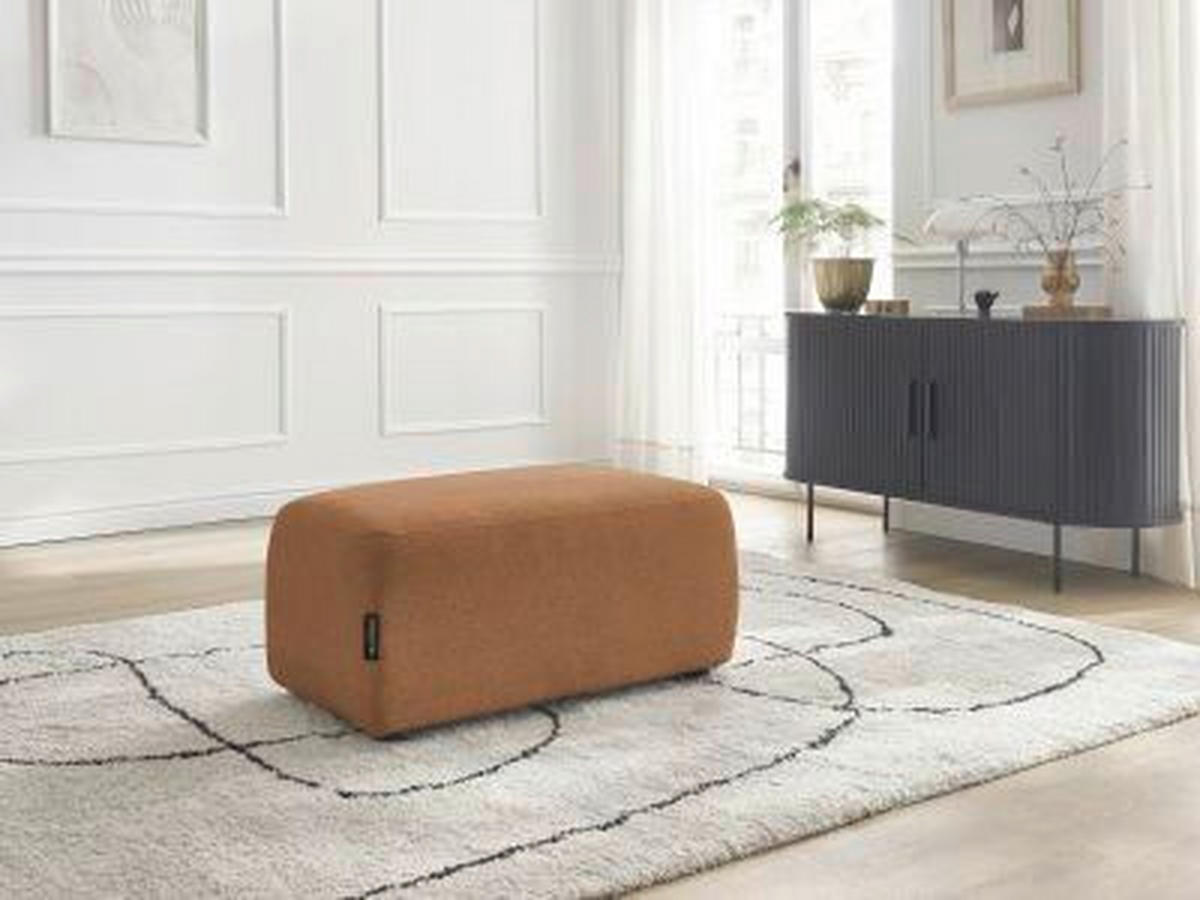 HOCKER ATILLA Flachgewebe Orange  - Schwarz/Orange, MODERN, Kunststoff/Textil (92/44/48cm)
