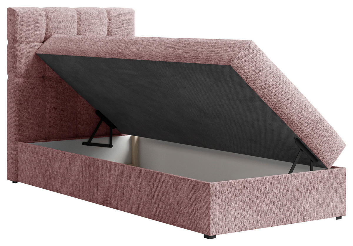 BOXBETT 90/200 cm,  in Kupferfarben, Bettkasten, Topper,  - Schwarz/Kupferfarben, MODERN, Holz/Kunststoff (90/200cm) - MID.YOU