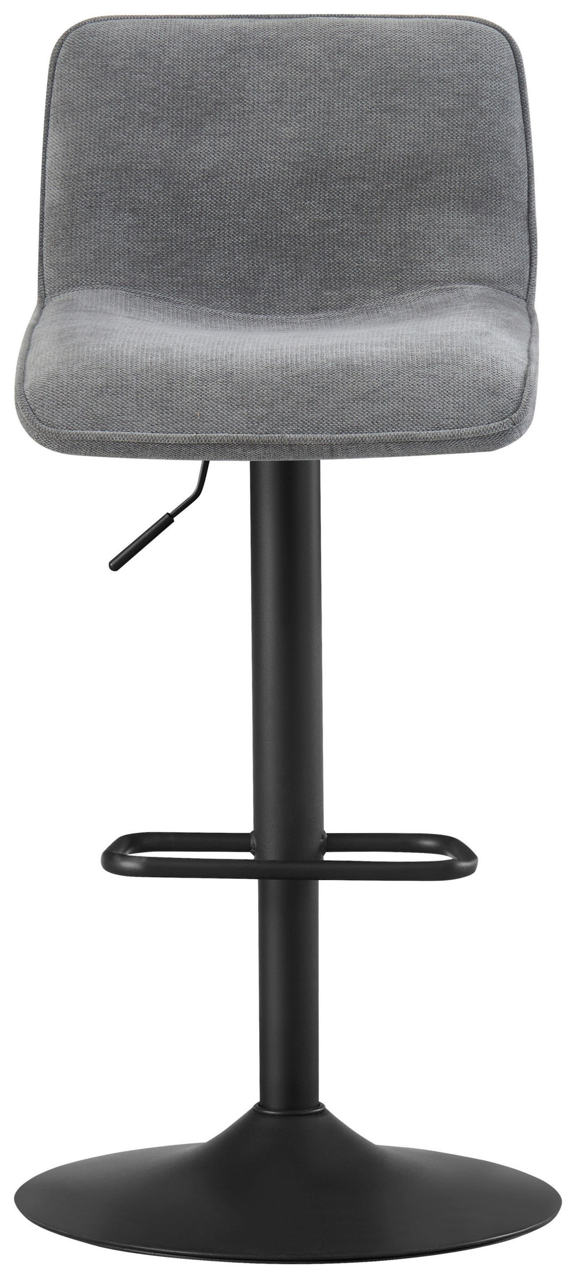 BARHOCKER Webstoff Grau, Schwarz Eisen Sitzfläche 360° drehbar, Stoffauswahl  - Schwarz/Grau, Design, Textil/Metall (45/88-109,5/50cm) - home24