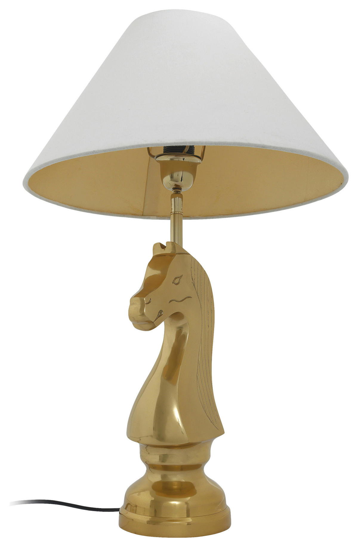 STOLNÍ LAMPA, E27, 40/14/62 cm - bílá/barvy zlata, Basics, kov/textil (40/14/62cm) - MID.YOU