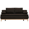 BOXSPRINGSOFA in Webstoff Dunkelbraun  - Eichefarben/Dunkelbraun, Design, Holz/Textil (202/78/93/100cm) - Venda