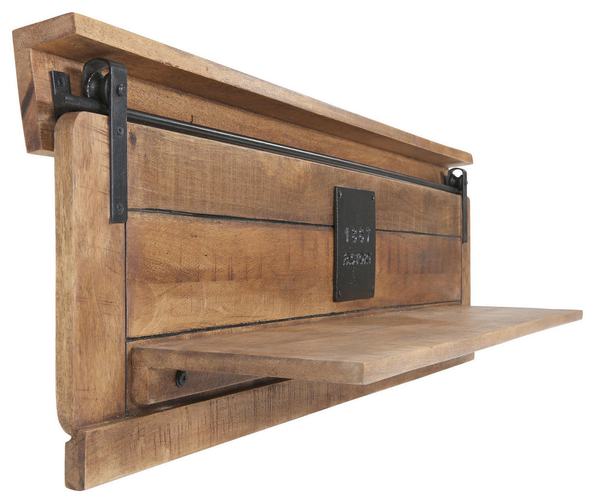 WANDBOARD Holz, Metall Mangoholz massiv Naturfarben  - Naturfarben, KONVENTIONELL, Holz/Metall (130/38/25cm) - Landscape