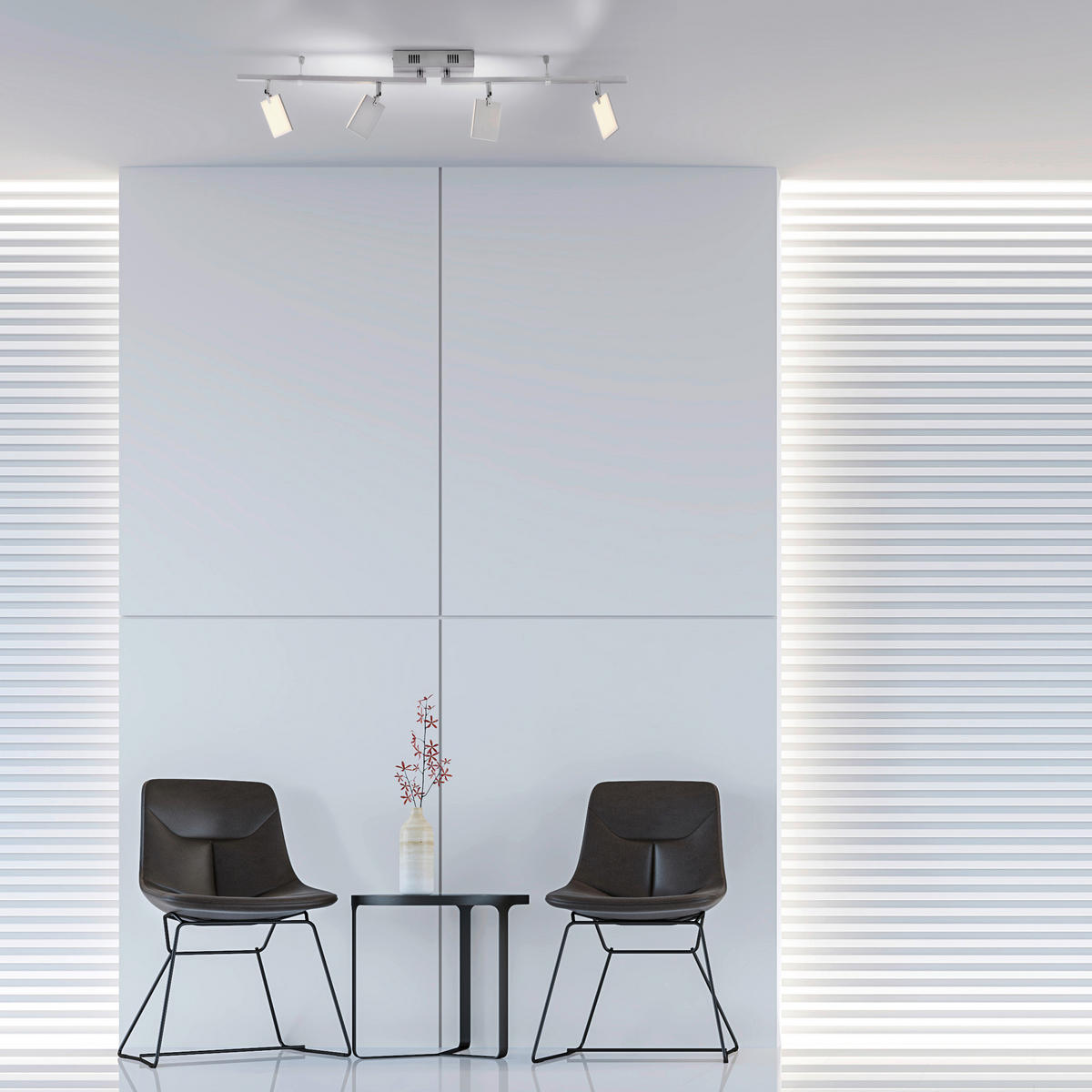 LED-STRAHLER 101/95/22,5 cm   - Alufarben, Design, Kunststoff/Metall (101/95/22,5cm) - Neuhaus PURE