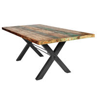 ESSTISCH 240/100/76,5 cm Echtholz  Holz, Metall rechteckig Multicolor, Schwarz  - Multicolor/Schwarz, MODERN, Holz/Metall (240/100/76,5cm) - MID.YOU