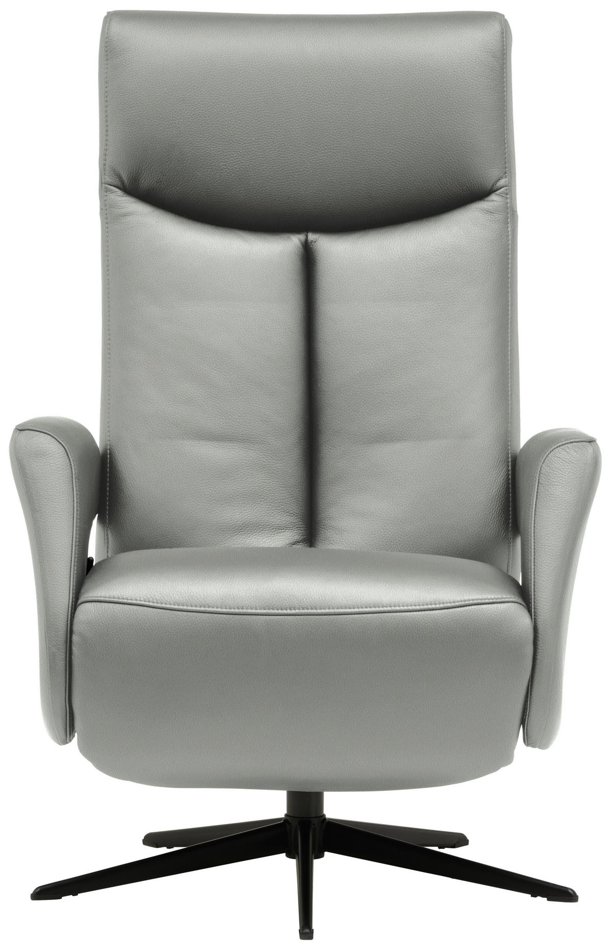 RELAXSESSEL in Leder Grau  - Schwarz/Grau, Design, Leder/Metall (74/105/82cm) - Welnova