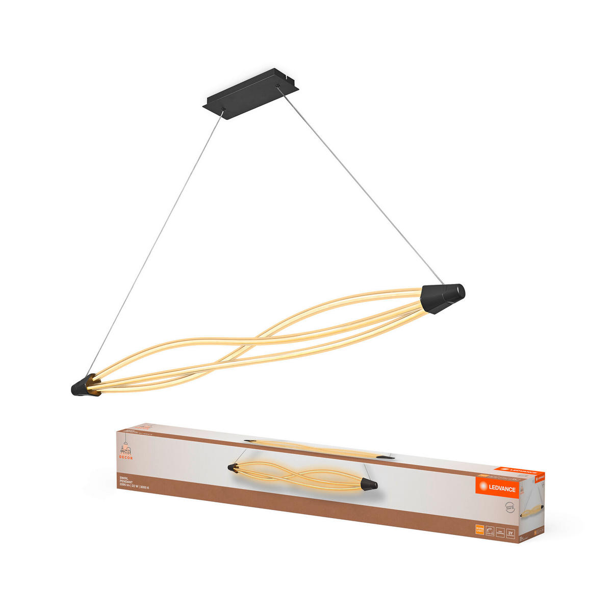 LED-PENDELLEUCHTE 128,2/12,7/128,2 cm  - Dunkelgrau, Design, Kunststoff (128,2/12,7/128,2cm) - Ledvance
