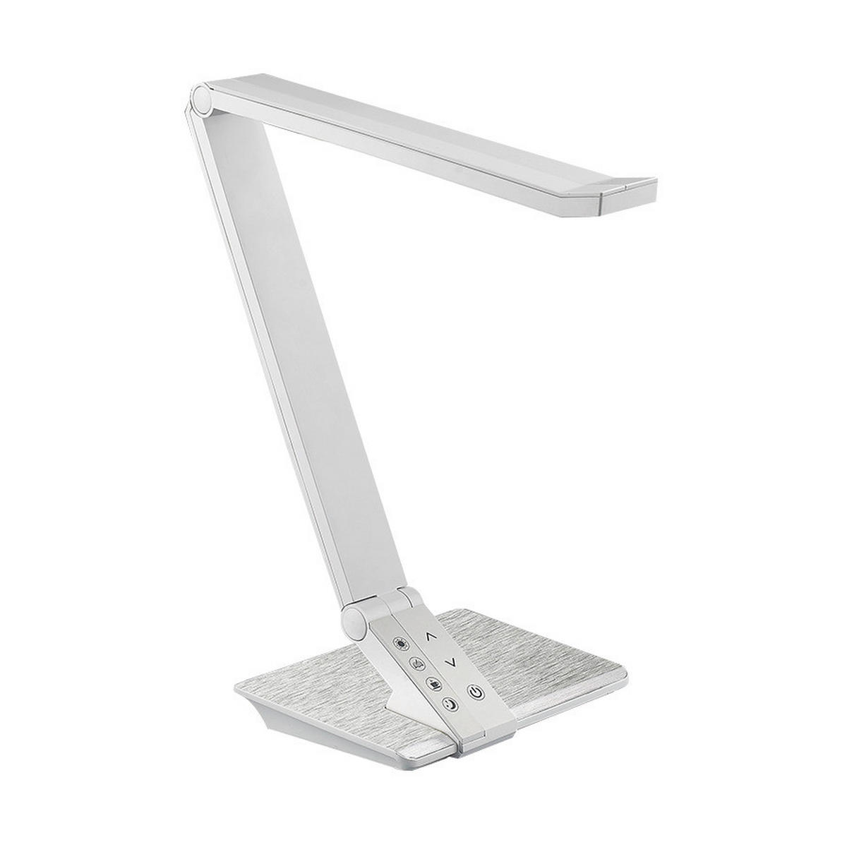 LED ÍRÓASZTALI LÁMPA - ezüst/fehér, Basics, műanyag (40.2/33.5/33.5cm)