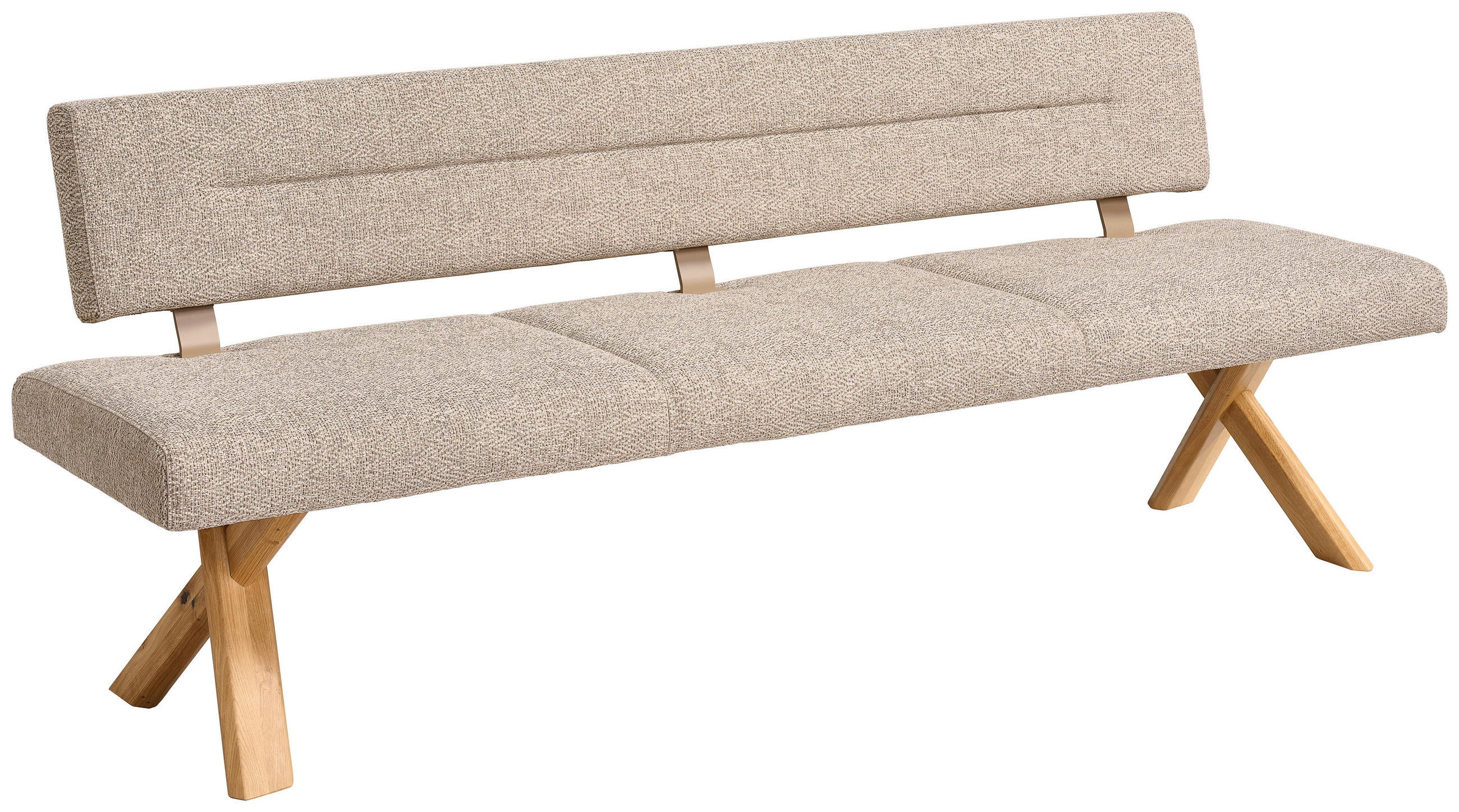 SITZBANK 200/85/61,5 cm  in Eichefarben, Sandfarben  - Sandfarben/Eichefarben, Natur, Holz/Textil (200/85/61,5cm) - Anrei