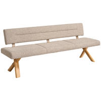 SITZBANK 200/85/61,5 cm  in Eichefarben, Sandfarben  - Sandfarben/Eichefarben, Natur, Holz/Textil (200/85/61,5cm) - Anrei