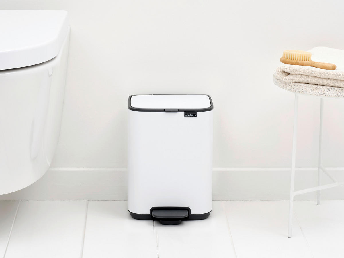 PEDÁLOS SZEMETES 4 l  - fekete/fehér, Basics, műanyag/fém (4l) - Brabantia