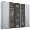 DREHTÜRENSCHRANK in Grau, Hellgrau  - Hellgrau/Grau, Trend, Glas/Holzwerkstoff (251/223/60cm) - Novel