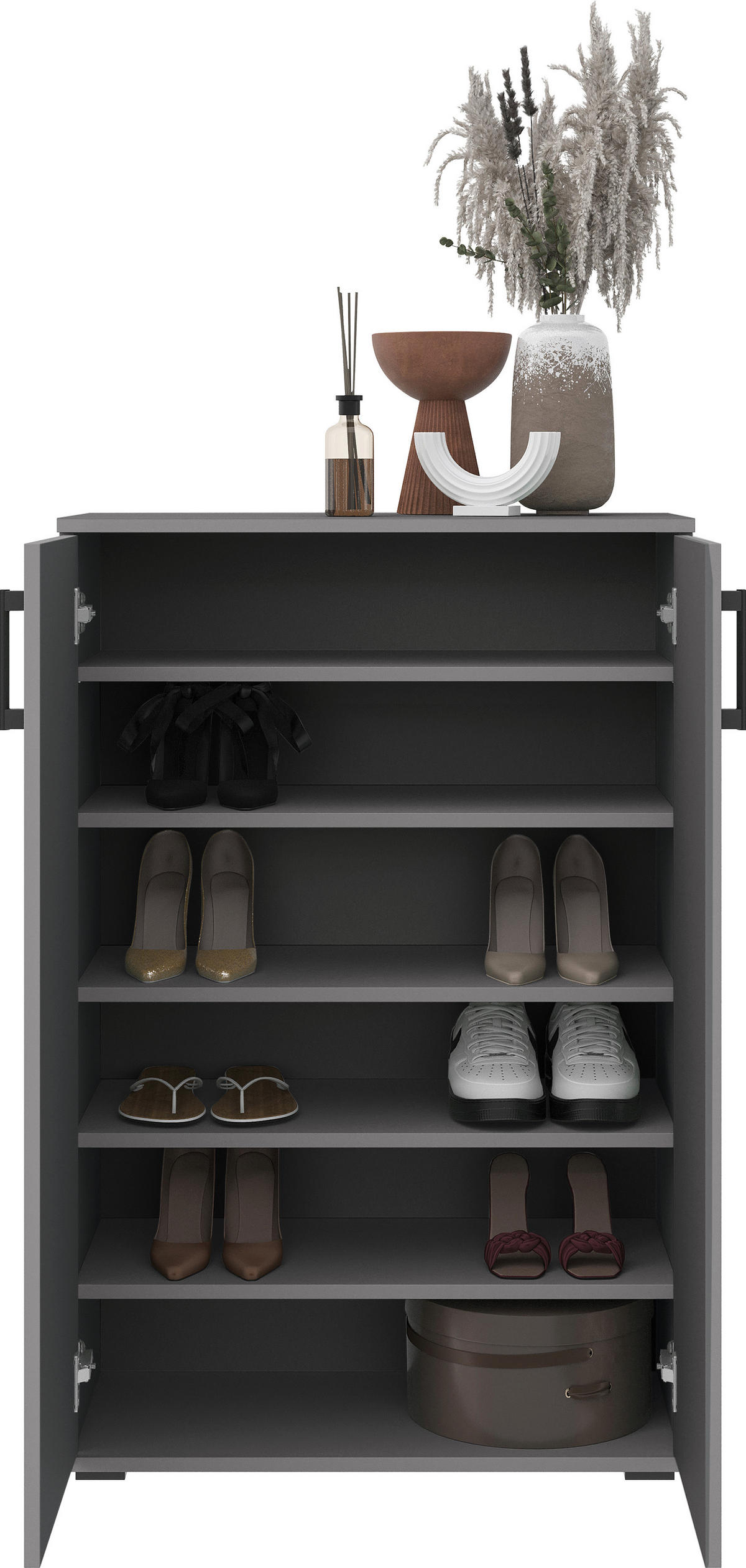 SCHUHSCHRANK Anthrazit  - Anthrazit/Schwarz, KONVENTIONELL, Holzwerkstoff/Kunststoff (70/106/33,4cm) - Xora