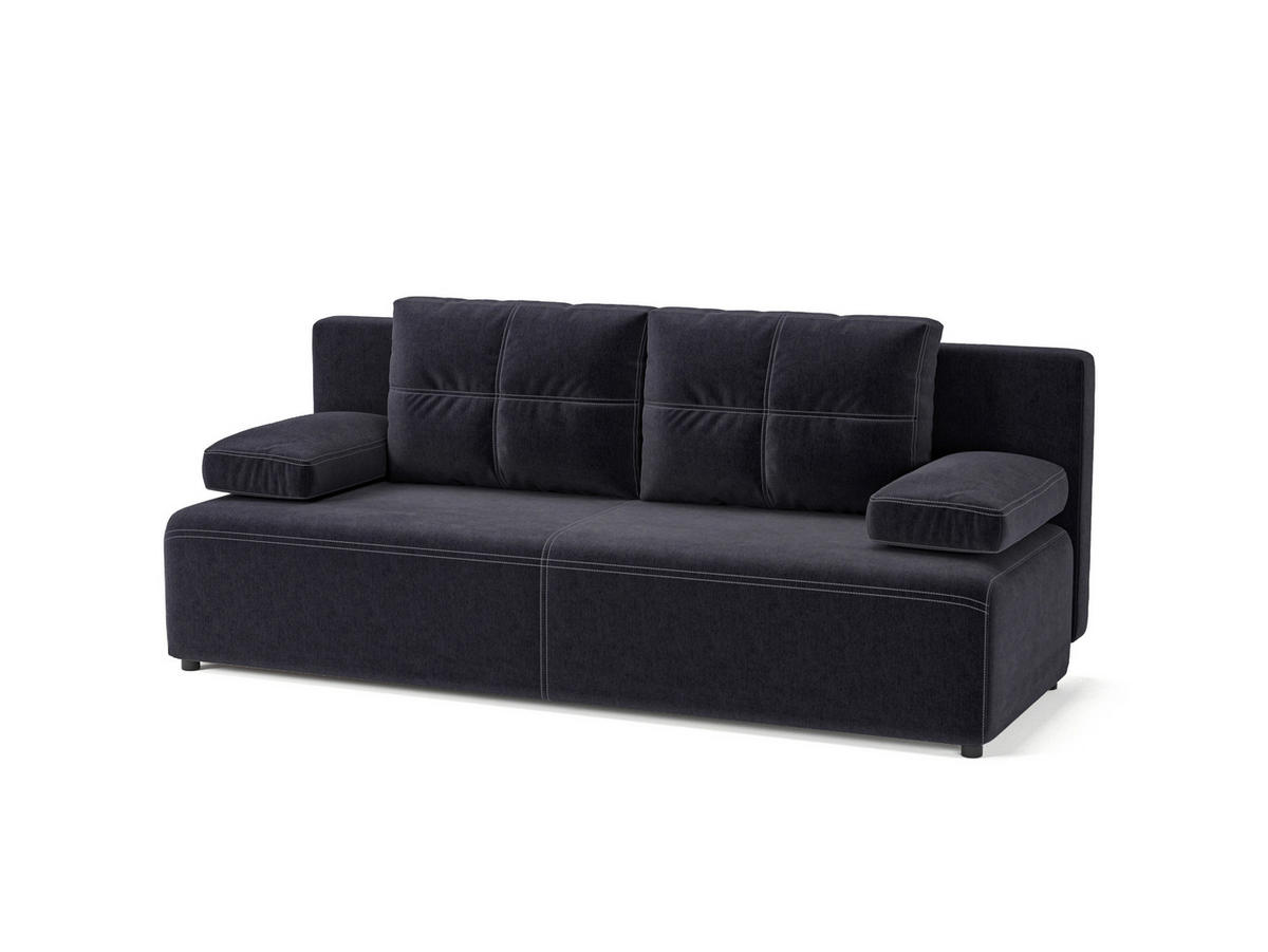 SCHLAFSOFA MUNICH in Flachgewebe Schwarz  - Schwarz, Design, Kunststoff/Textil (200/88/86cm) - MID.YOU