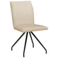 STUHL  in Stahl Webstoff, Mikrofaser  - Beige/Schwarz, Design, Textil/Metall (49/91/60cm) - Moderano